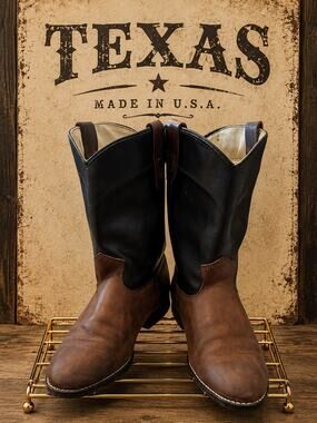 Vintage Texas Made in USA Leather Western Cowboy Boots Men’s 6D